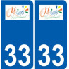 33 Mios logo ville autocollant plaque stickers