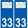33 Mios logo ville autocollant plaque stickers