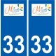 33 Mios logo ville autocollant plaque stickers