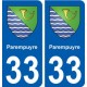 33 Parempuyre blason ville autocollant plaque stickers