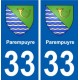 33 Parempuyre blason ville autocollant plaque stickers
