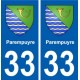 33 Parempuyre blason ville autocollant plaque stickers