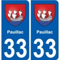 33 Pauillac blason ville autocollant plaque stickers