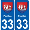 33 Pauillac blason ville autocollant plaque stickers