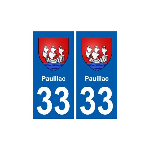 33 Pauillac blason ville autocollant plaque stickers