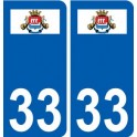 33 Pauillac logo ville autocollant plaque stickers