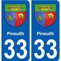 33 Pineuilh blason ville autocollant plaque stickers