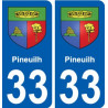33 Pineuilh blason ville autocollant plaque stickers
