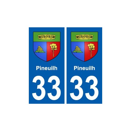 33 Pineuilh blason ville autocollant plaque stickers