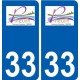 33 Pineuilh logo ville autocollant plaque stickers