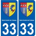 33 Saint-André-de-Cubzac blason ville autocollant plaque stickers