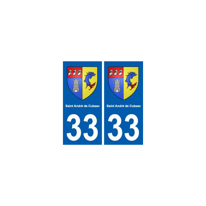 33 Saint-André-de-Cubzac blason ville autocollant plaque stickers
