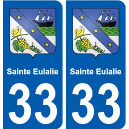 33 Sainte-Eulalie blason ville autocollant plaque stickers