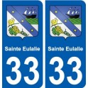 33 Sainte-Eulalie blason ville autocollant plaque stickers