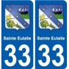 33 Sainte-Eulalie blason ville autocollant plaque stickers