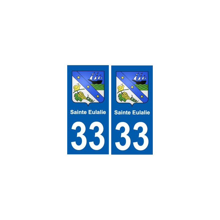 33 Sainte-Eulalie blason ville autocollant plaque stickers