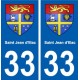 33 Saint-Jean-d'Illac  blason ville autocollant plaque stickers
