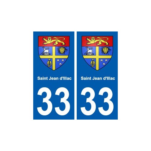 33 Saint-Jean-d'Illac  blason ville autocollant plaque stickers