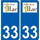 33 Saint-Jean-d'Illac logo ville autocollant plaque stickers