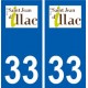 33 Saint-Jean-d'Illac logo ville autocollant plaque stickers