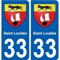 33 Saint-Loubès escudo de armas de la ciudad de etiqueta, placa de la etiqueta engomada