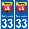 33 Saint-Loubès blason ville autocollant plaque stickers