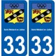 33 Saint-Médard-en-Jalles blason ville autocollant plaque stickers