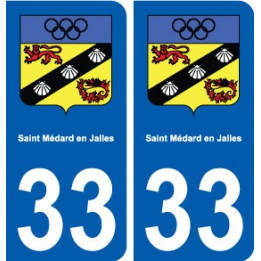 33 Saint-Médard-en-Jalles blason ville autocollant plaque stickers