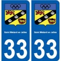 33 Saint-Médard-en-Jalles blason ville autocollant plaque stickers