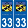 33 Saint-Médard-en-Jalles blason ville autocollant plaque stickers