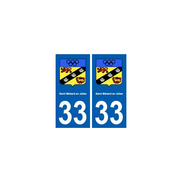 33 Saint-Médard-en-Jalles blason ville autocollant plaque stickers