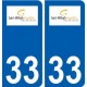 33 Saint-Médard-en-Jalles logo ville autocollant plaque stickers