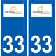 33 Saint-Médard-en-Jalles logo ville autocollant plaque stickers