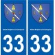 33 Saint-Sulpice-et-Cameyrac blason ville autocollant plaque stickers