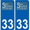 33 Saint-Sulpice-et-Cameyrac logo ville autocollant plaque stickers