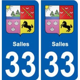 33 Salles blason ville autocollant plaque stickers
