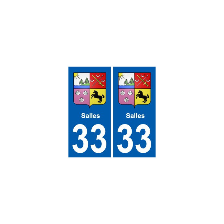 33 Salles blason ville autocollant plaque stickers