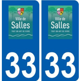33 Salles logo ville autocollant plaque stickers