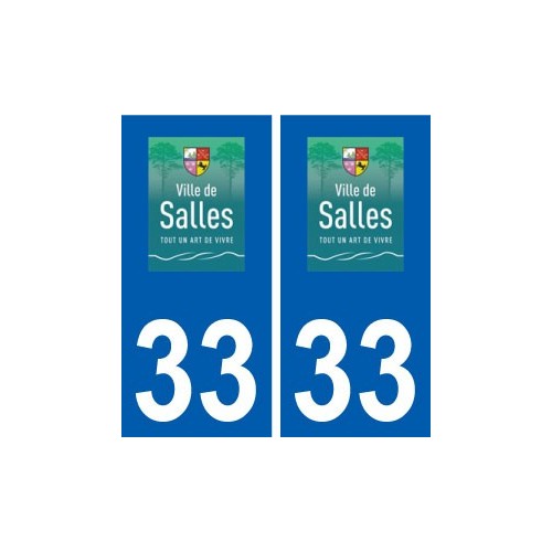 33 Salles logo ville autocollant plaque stickers