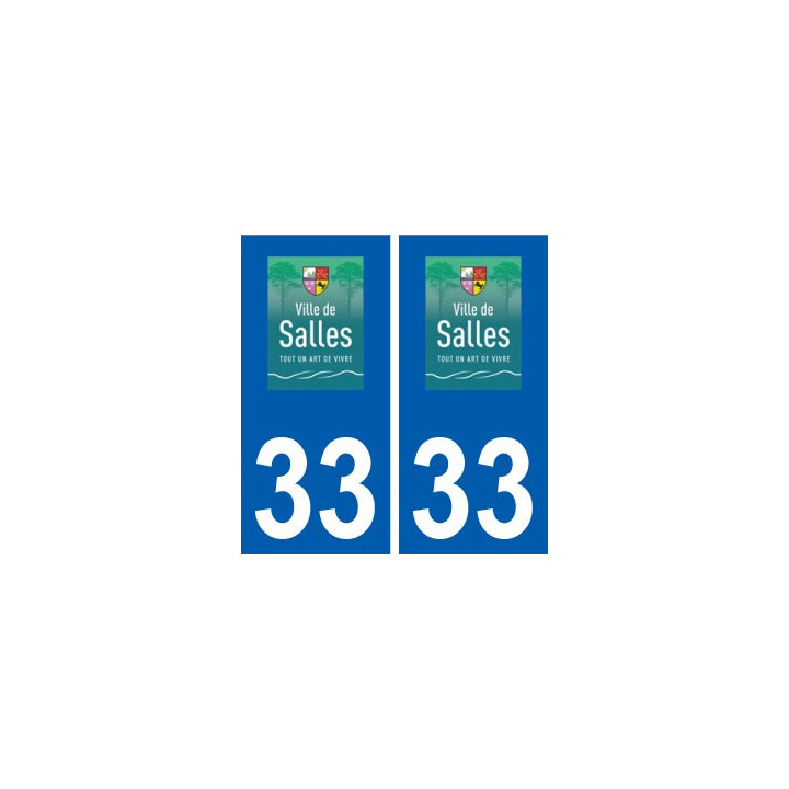 33 Salles logo ville autocollant plaque stickers