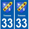 33 Tresses blason ville autocollant plaque stickers