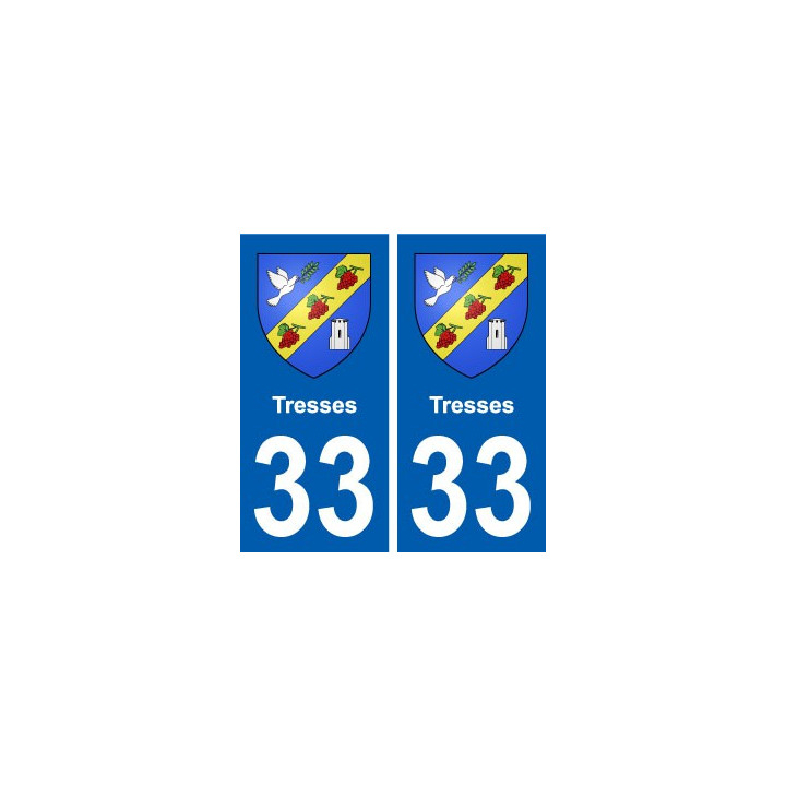 33 Tresses blason ville autocollant plaque stickers