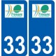 33 Tresses logo ville autocollant plaque stickers