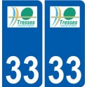 33 Tresses logo ville autocollant plaque stickers