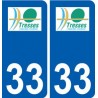 33 Tresses logo ville autocollant plaque stickers