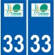 33 Tresses logo ville autocollant plaque stickers