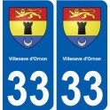 33 Villenave-d'Ornon blason ville autocollant plaque stickers