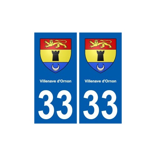 33 Villenave-d'Ornon blason ville autocollant plaque stickers