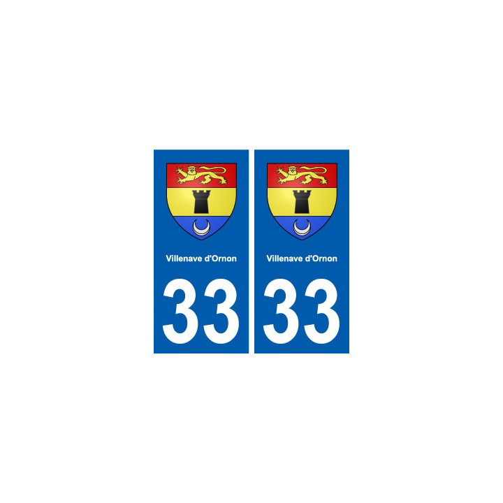 33 Villenave-d'Ornon blason ville autocollant plaque stickers