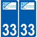 33 Villenave-d'Ornon logo ville autocollant plaque stickers